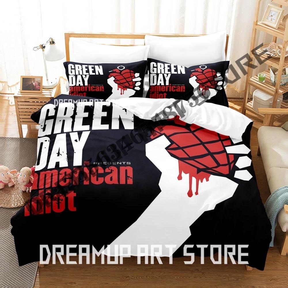 3D Печать Green Day AMERICAN IDIOT Комплект постельного белья Односпальный Twin Full Queen King Размер Комплект для кровати Взрослая спальня Комплекты с пододеяльником Аниме Постельное