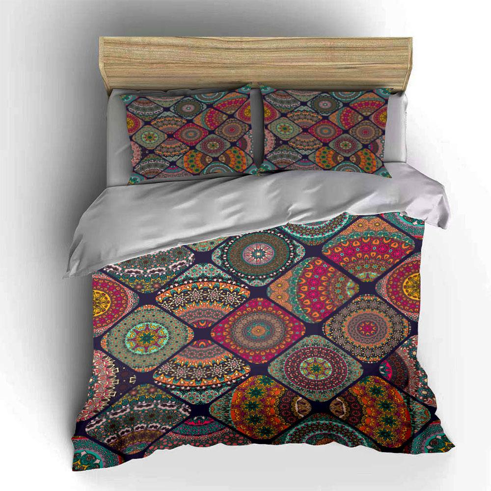Mandala Pattern Bedding Set Bedding Duvet Cover Set Duvet Cover Pillowcases (1 * Duvet Cover 2 * Pillowcases, without duvet insert)