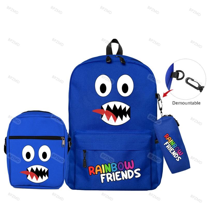 3 шт./компл., оригинальные рюкзаки с радужными друзьями для мальчиков и девочек, школьный рюкзак большой емкости, игровой рюкзак, сумка-пенал