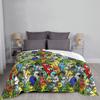 Parrot Bird Blanket Flannel Decoration Too Many Squad Portable Home Bedspread