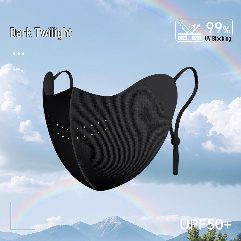 Дышащая маска для лица с защитой от солнца UPF50+ с регулируемыми ушными петлями для езды на велосипеде на открытом воздухе, весенне-летняя 3D-дизайн из ледяного шелка