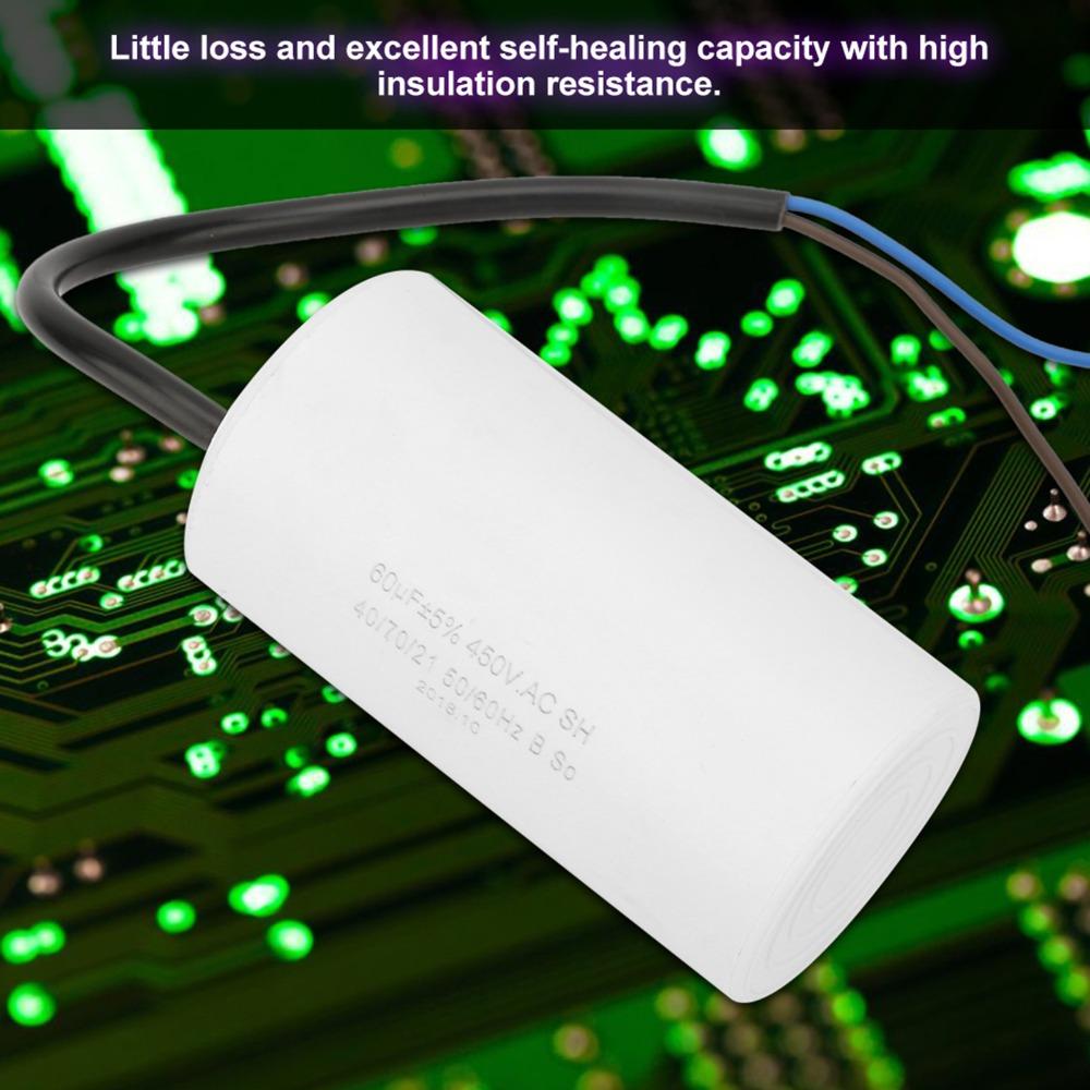 450V CBB60 Motor Running Capacitor Wire Lead Motor Starting Capacitor Motor Start Applications