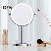 Зеркало для макияжа с подсветкой 3/5/10X, регулируемая высота и яркость, перезаряжаемое, двухстороннее увеличительное зеркало, 3 цвета, вращение на 360 градусов, светодиодный сенсорный экран