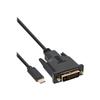 InLine Câble D'écran USB-C (M) Pour DVI-D (M) USB 3.1 Gen 1 - Thunderbolt 3 - DisplayPort 1.2 1 M Support 1080p Noir