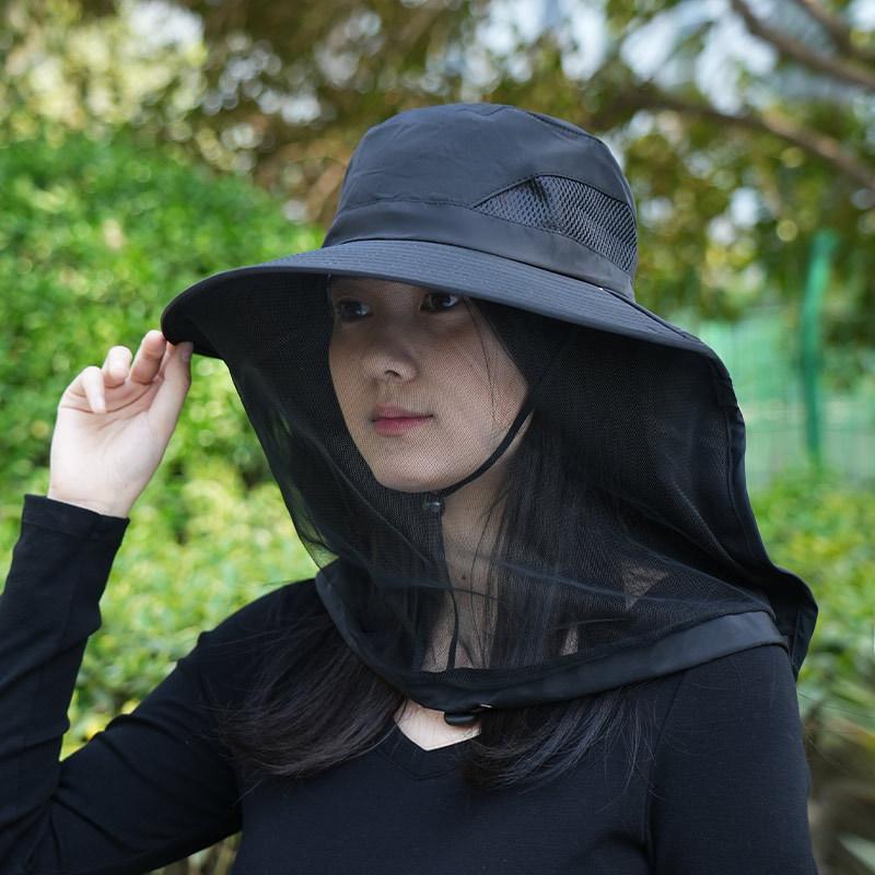 Anti-mosquito hat with mesh face shield, protective hat for outdoor leisure,sun protection, summer breathable anti-mosquito and insect fishing hat