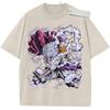 Унисекс стирка фиолетовая винтажная футболка One Piece Кайдо Человек Дракон Дракон Кандзи Высококачественная ткань для дома отдыха путешествий