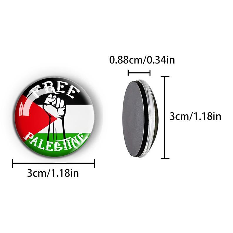 Palestine Flag Fridge Magnet, Time Gem Soft Magnetic Whiteboard Decorative 30mm