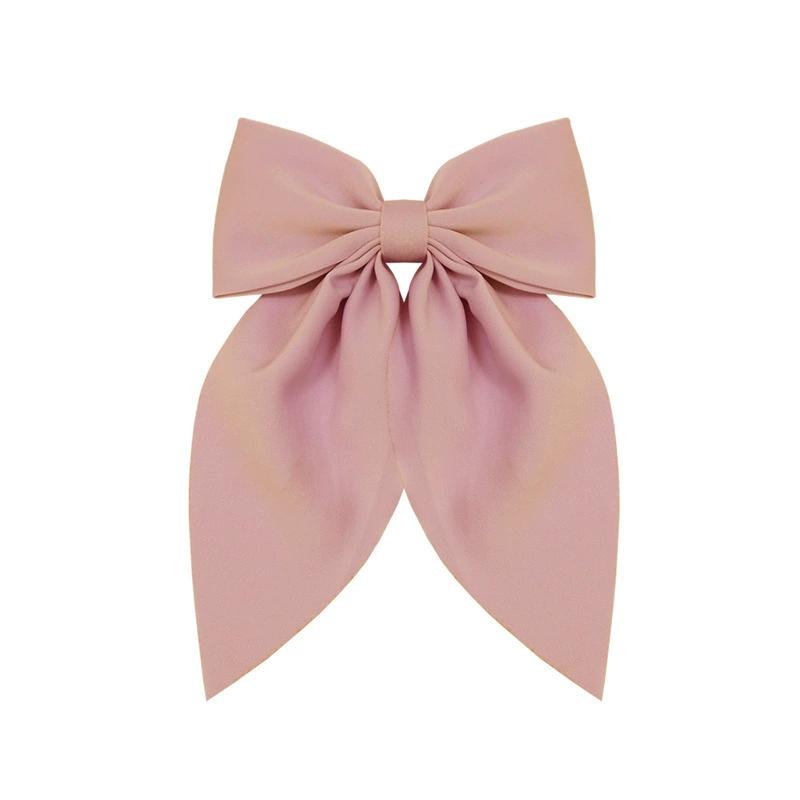Chiffon Bow Hair Clip Women Large Bowknot Stain Hairpin Girls Solid Color Ponytail Clip Hair Accessories Headwear Gift