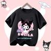 Sanrio Series Kuromis new childrens pure cotton shortsleeved girl casual top for summer Tshirt with cartoon print sport shir