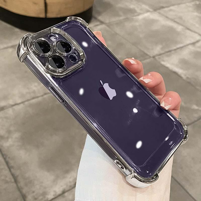 Роскошный чехол с гальваническим покрытием для iPhone 13 12 11 14 Pro Max X XR XS Max 14Plus, прозрачная защита линз, мягкий чехол из ТПУ