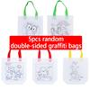 5/10pcs Double Sided Non-woven Graffiti Bags Holiday Party Gift Bag DIY Coloring Mini Shopping Storage with Watercolor Pen TMZ
