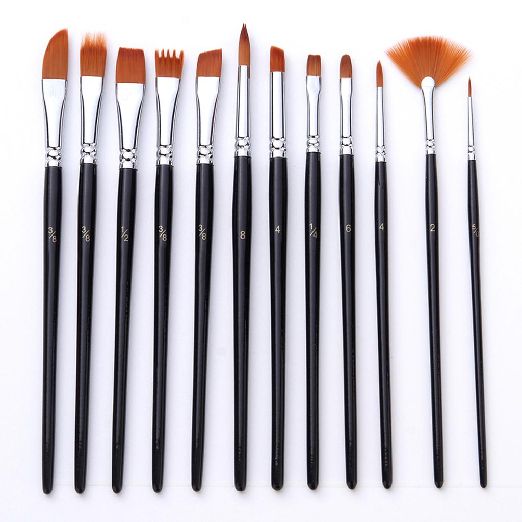 18pcs Artist Paint Brushes Set Bag Pack with Scraper Watercolor Brush Pen Nylon Hair Delicate