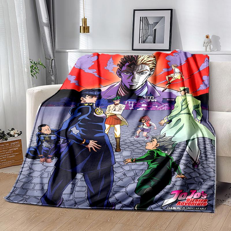1pc Blanket JoJo's Bizarre Adventure Print Design, Lightweight Blanket for Sofa, Bed- Soft &Warm, Gift for All Seasons like Christmas, Halloween