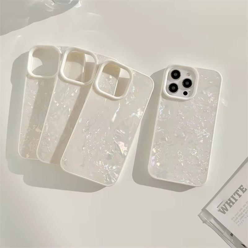 Роскошный жесткий чехол для телефона с рисунком ракушки для IPhone 15 14 13 12 11 Pro Max Plus, мягкий противоударный силиконовый бампер, задняя крышка