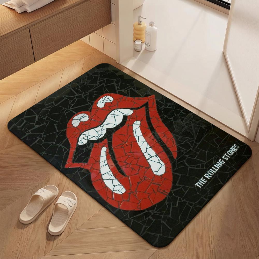 The Rolling Stones Logo Area Rug Faux Wool Rug Ultra Soft Mat Bathroom Rug Stain Resistant