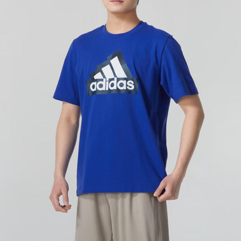 adidas Футболки Мужские Синие С Круглым Вырезом Средней Посадки Прямой Крой IN6228