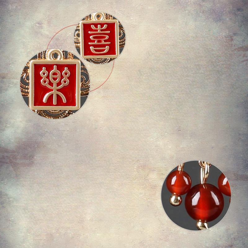 GemChic женские новые винтажные серьги из красного агата в китайском стиле этнические модные серьги-крючки на день рождения рождественский подарок на день рождения