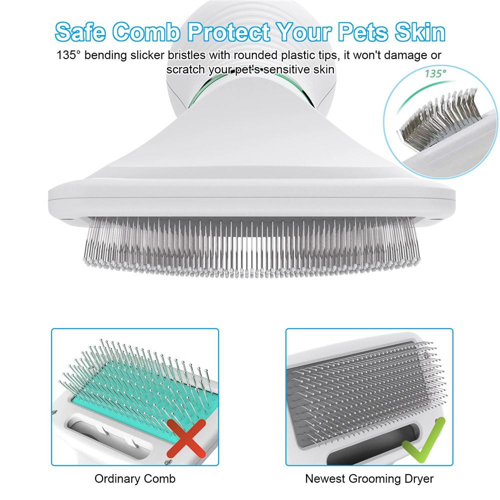 Pet Grooming Dryer, 2-in-1 Portable Pet Hair Dryer And Grooming Brush For Dogs And Cats - Smooth And Efficient Drying, Reduces Shedding And Tangles