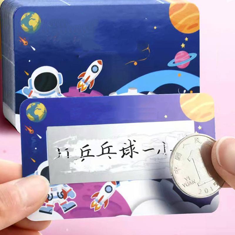 50Pcs Children Reward Scratch Card Film Coated Stickers Scratch Off Diy Labels