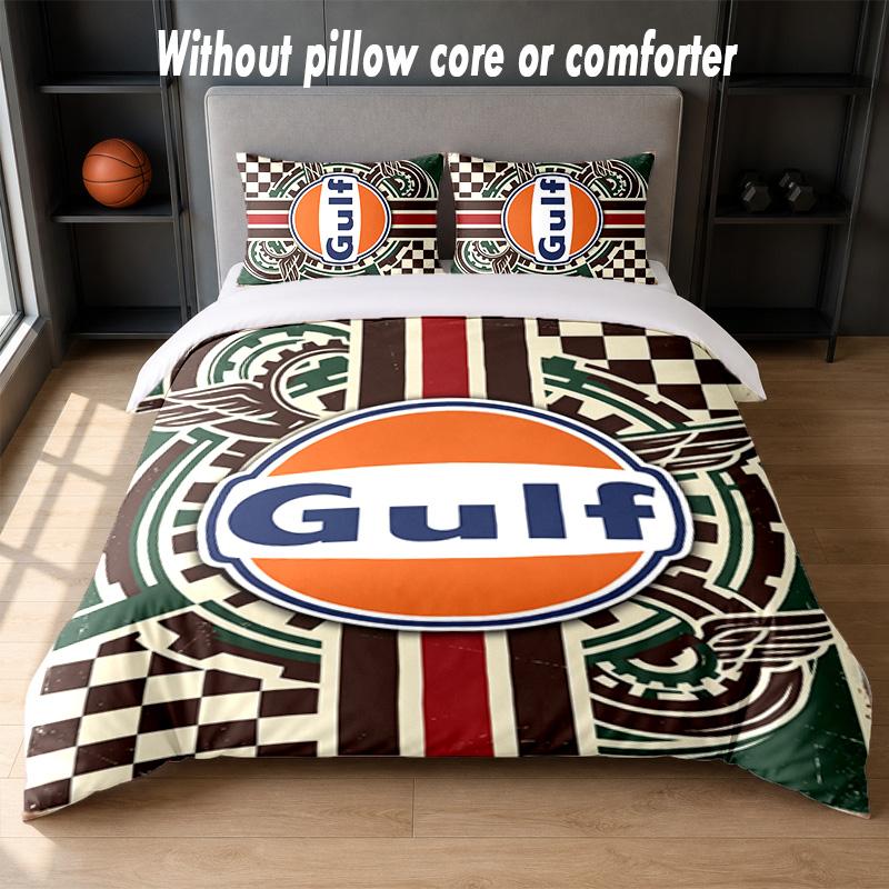 Gulf Design Bed Bedding Set 1 Duvet Cover + 2 Pillowcases Soft Breathable Household Bed Linens