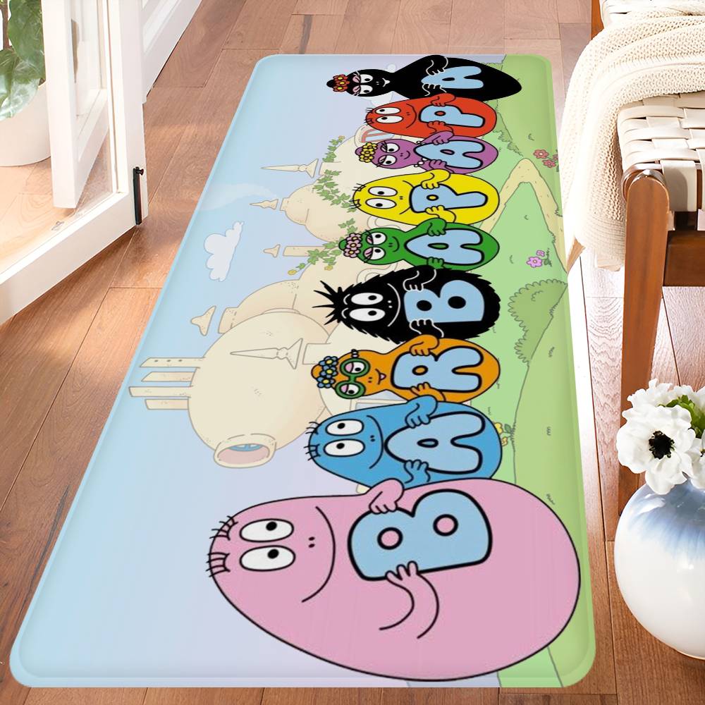 Les Barbapapa Family Anime Floor Mat Non-Slip Laundry Room Mat Laundry Decor Balcony Child Living Room Household Carpets