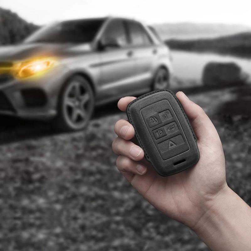 Чехол для автомобильного ключа из замши для Land Rover Range Rover Evoque Discovery Sport Velar для Jaguar XE XF E-Pace F-Pace Аксессуары