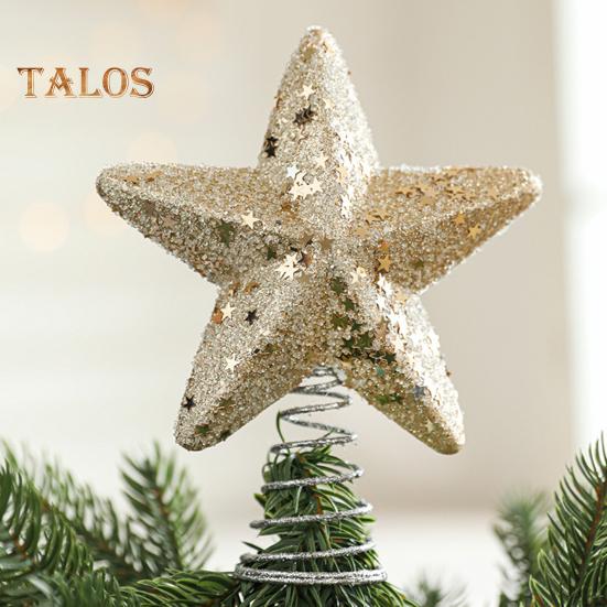 Рождественская звезда, верхушка для елки, блестящая звезда, украшение для рождественской елки, пластиковая звезда, украшение для декора рождественской елки