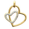 [C4568] - Gold Plated Pendant 'Love' White Gold - 30x25 Mm
