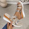 Fashion Women Wedges Slippers Outdoor Shiny High Heels Beach Sandals Luxury Platform Slippers Sexy Open Toe Women Shoes Slides Women