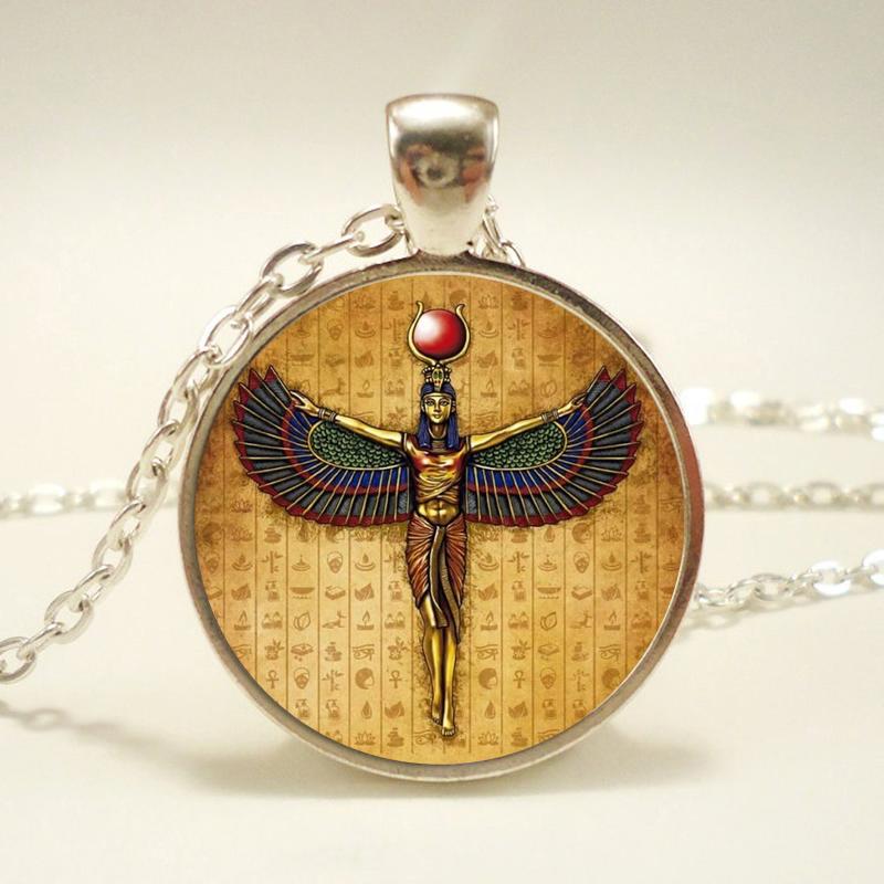 Египетская богиня Исида колье ожерелье Древний Египет Бог воротник ожерелья для женщин и мужчин модные шейные воротники серебряная цепочка