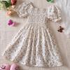 Girls Floral Skirt Short Sleeve Dress Children's Clothing Casual Children's Skirt