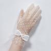 1Pairs Breathable Wedding Bridal Gloves Mesh Tulle Gloves New Bridal Gown Mittens  Party Dress