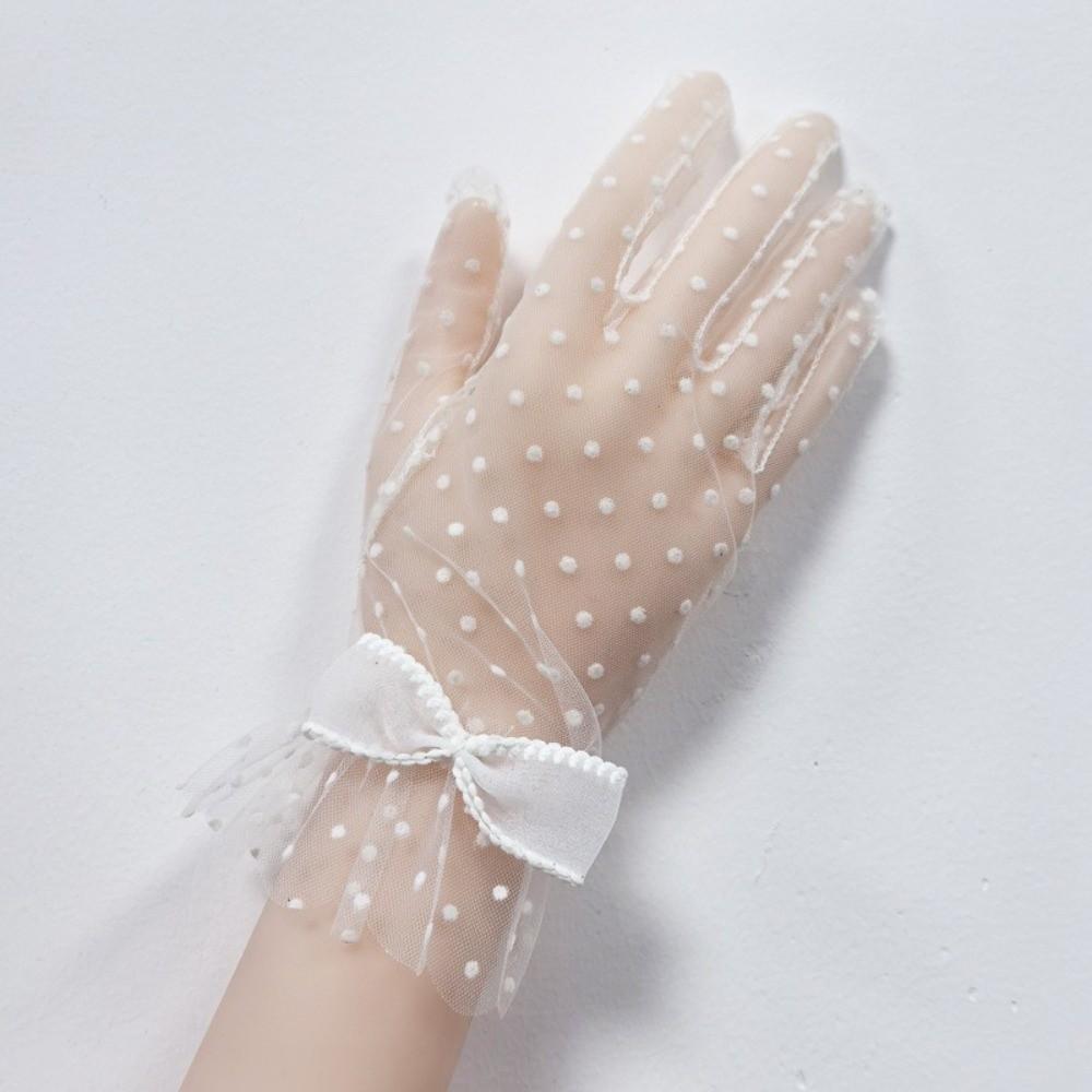 1Pairs Breathable Wedding Bridal Gloves Mesh Tulle Gloves New Bridal Gown Mittens Party Dress