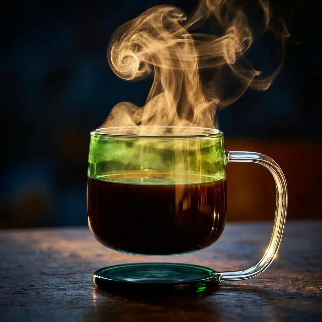 GLASS WITH AIR LEVITATION EFFECT MUG GREEN 300 ml