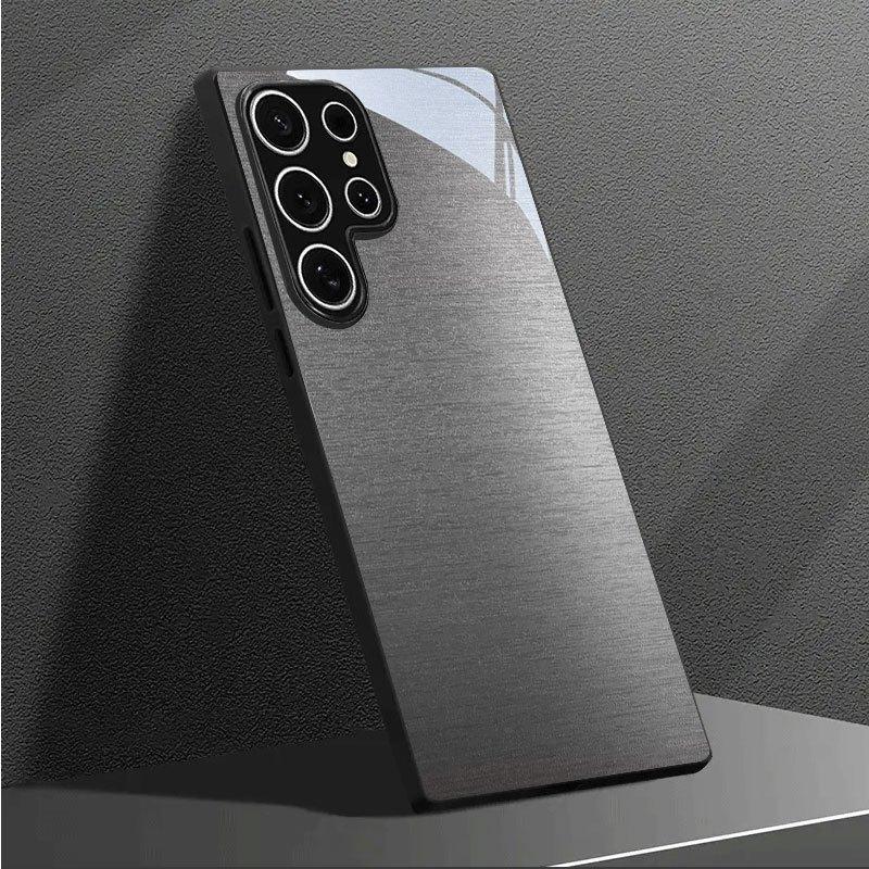 Sleek Brushed Metal fashion phone cases phone case mobile phones glass for Samsung Galaxy S26 S25 S24 S23 S22 FE Ultra Plus