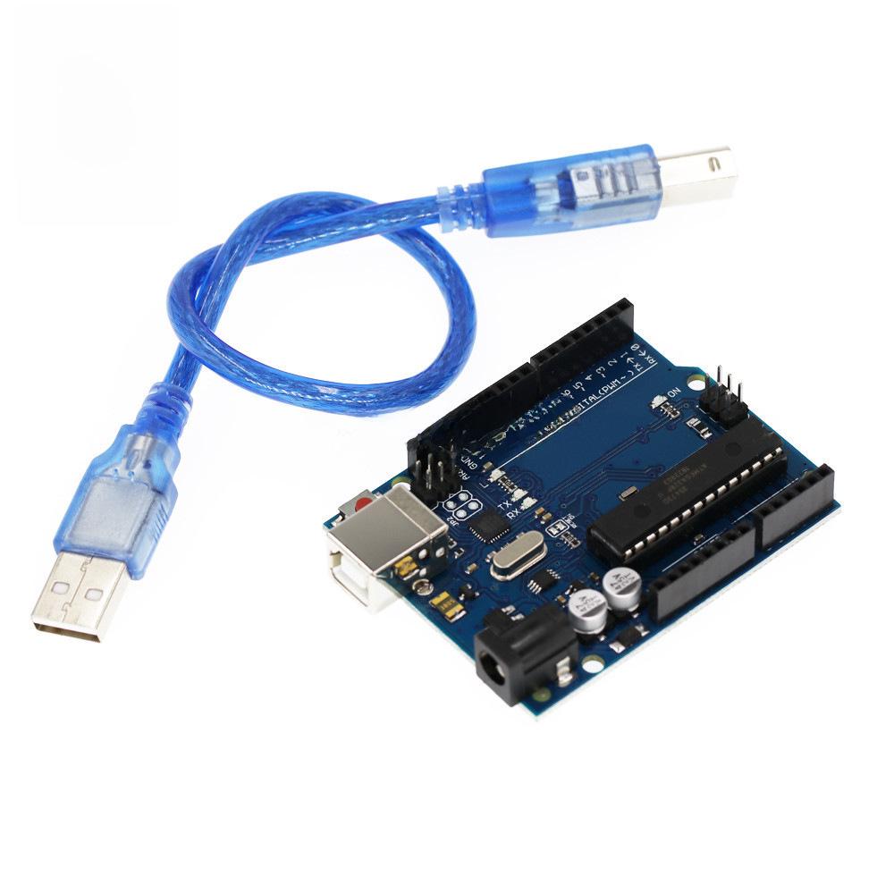 Плата разработки UNO R3 с MEGA328P и USB-кабелем