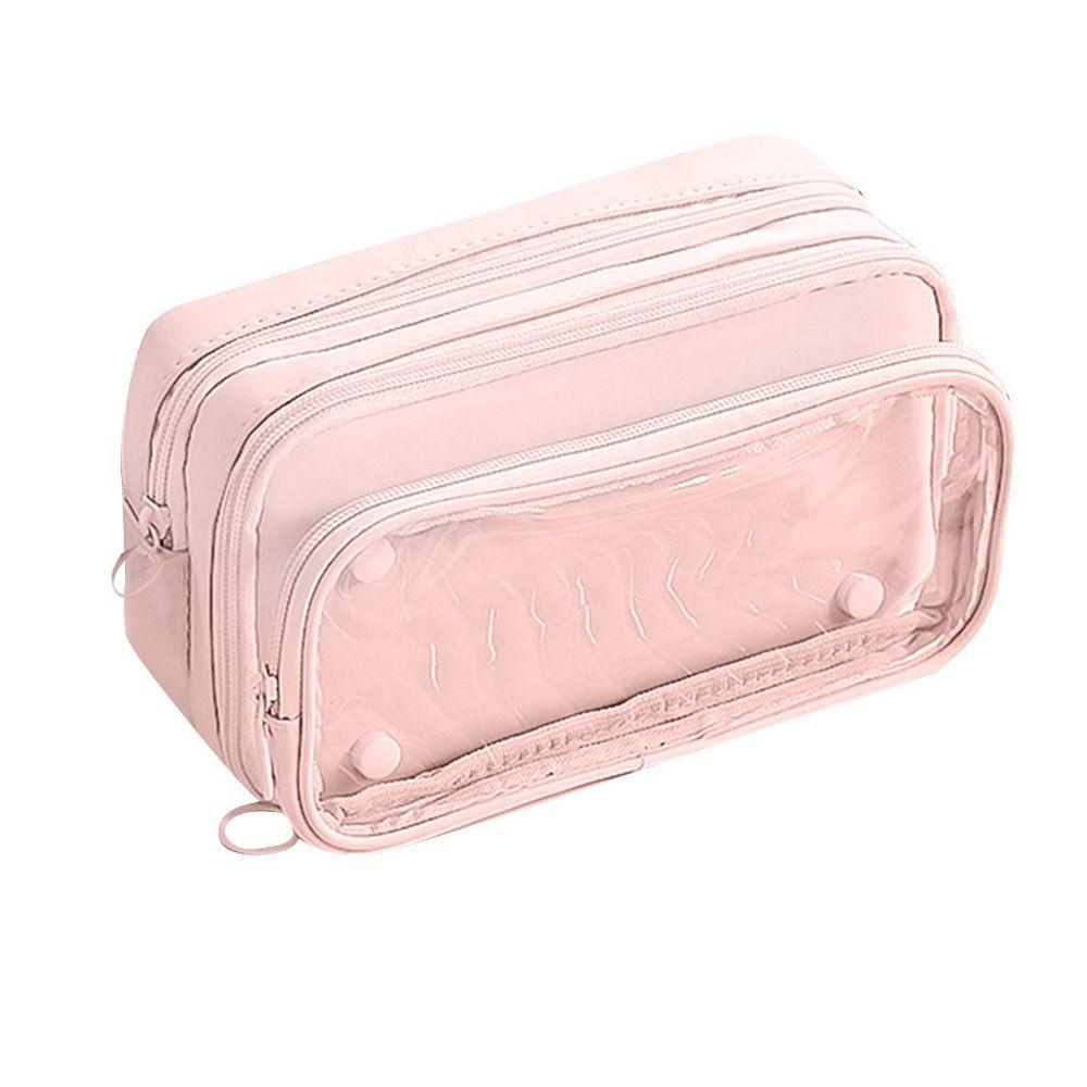 Прозрачный пенал на молнии, большая вместимость, коробка для канцелярских принадлежностей, модная упаковочная сумка, студенческий
