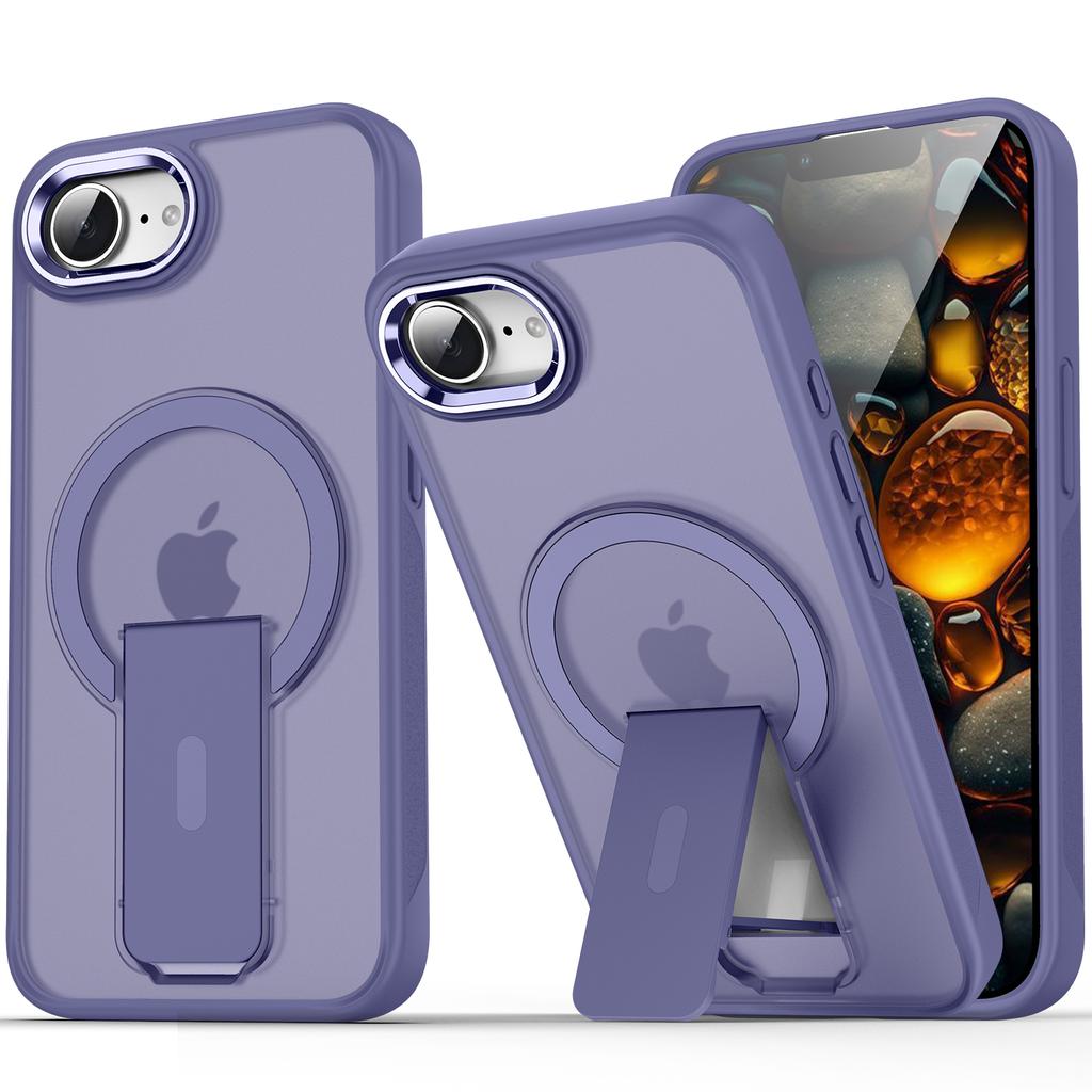 For iPhone 16e Case Compatible with MagSafe PC + TPU Phone Cover with Kickstand
