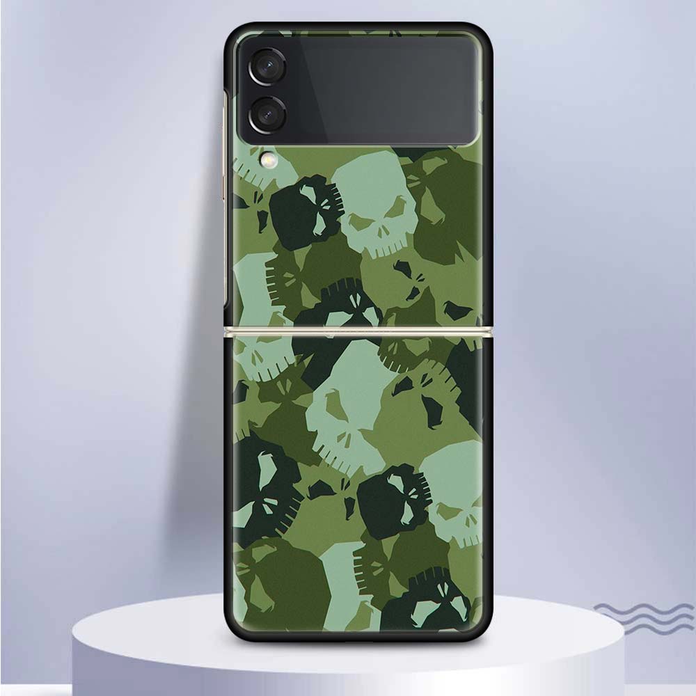 Камуфляжный военный чехол для телефона Samsung Galaxy Z Flip 5 4 3 5G, черный твердый чехол ZFlip 5 4 3, роскошный противоударный чехол-бампер