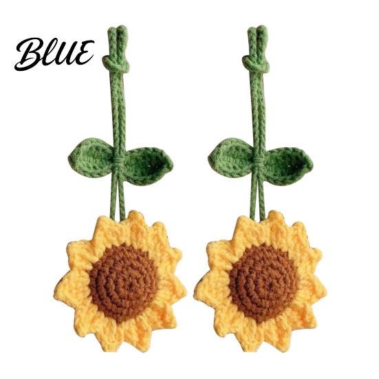 Backpack Charm Crocheted Sunflower Pendant Handmade Flower Crochet Keychain Bag