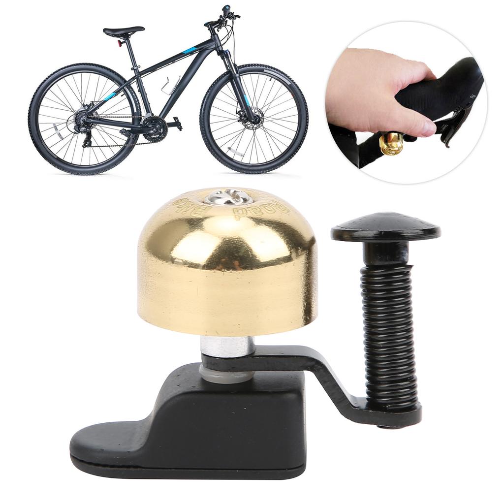 Small Mountain Bike Curved Handle Clip Bell Clear Noticeable Sound Bicycle Brass BellsGold