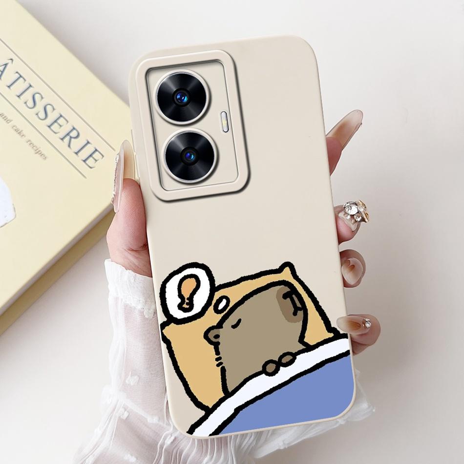 Для Realme C55 Элегантный Чехол из Мягкого Силикона с Печатью Для RealmeC55 Narzo N55 4G RMX3710 Защита Камеры Ударопрочные Чехлы для Телефона