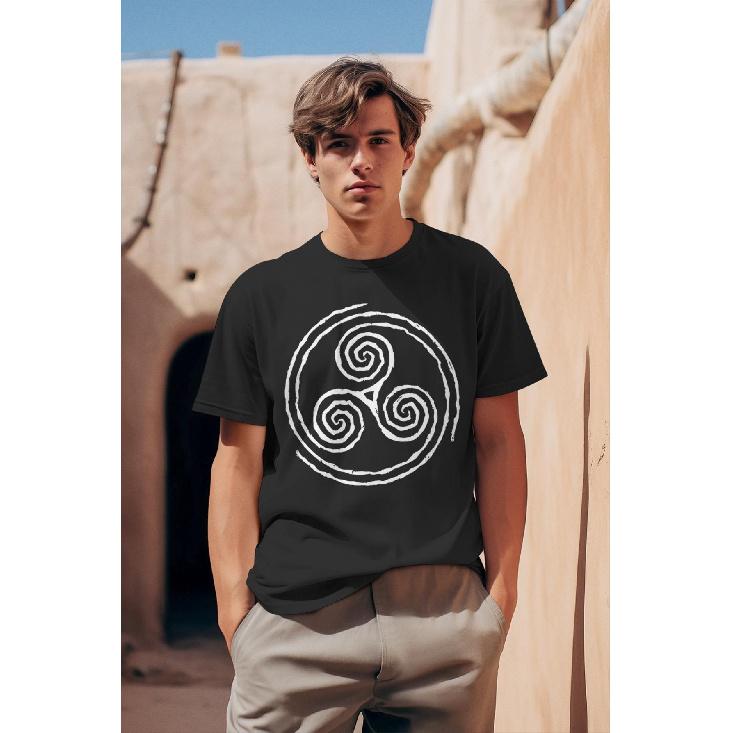 Triskelion Or Triskele Celtic Symbol Of Eternal Movement T-Shirt Tee Unisex For Man Gift Cottoned Sleepcoat Nightwear