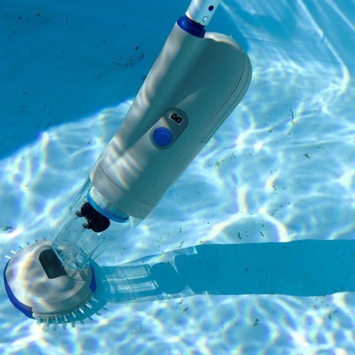 GRE - Nettoyeur de fond à batterie pour spas et piscines hors-sol - Équipé d'un filtre à cartouche