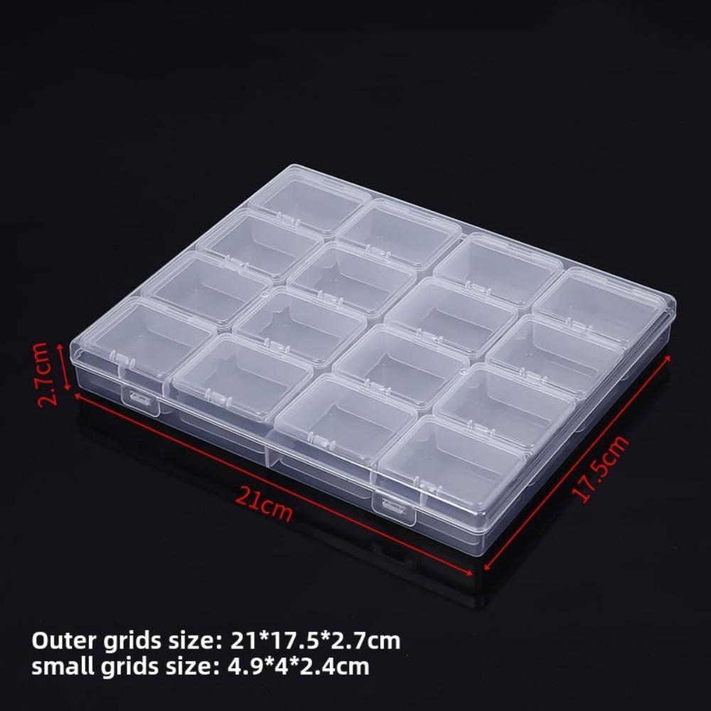 Plastic Transparent Storage Box DIY Earrings Storage Case Jewelry Storage Accessories