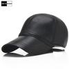 Men's Sheepskin Light Plate Baseball Caps Casual Genuine Leather Cap Outdoor Black Leather Cap