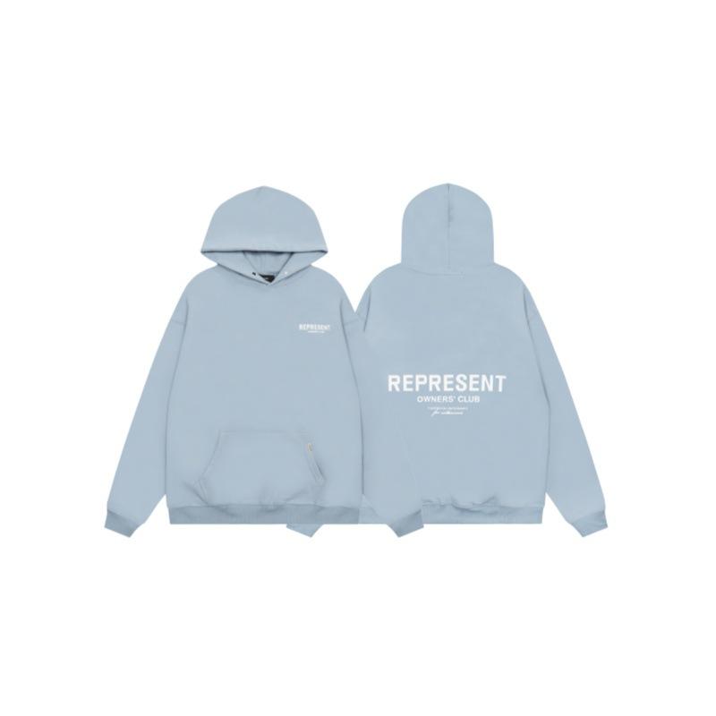 24S cross-border foreign trade supply American trendy brand REPRESENT basic letter printing men's and women's hooded loose sweater