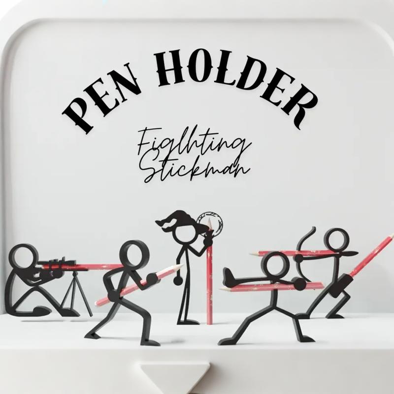 Подставка-держатель для ручек Stickman Warrior, 3D-печатная подставка для карандашей, Подарок-сюрприз, Модный ручной держатель для студента, 5 стилей