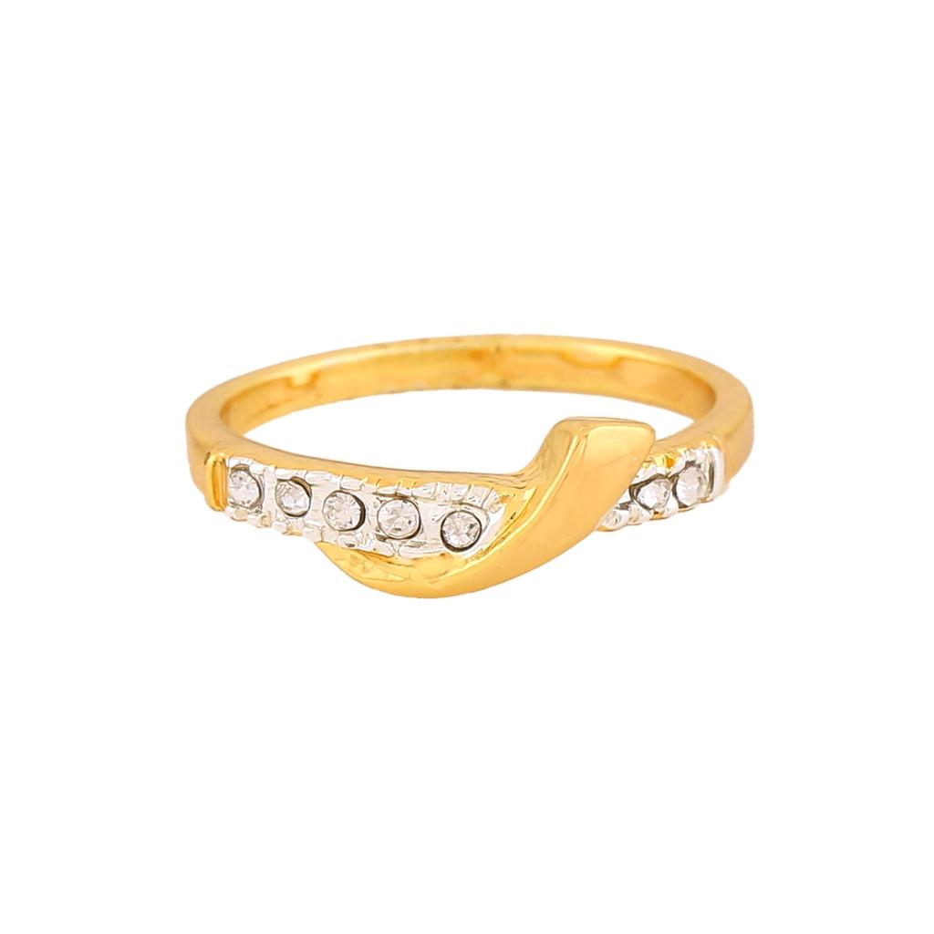 Charming Gold Plated Women's Finger Ring Estele with Crystals