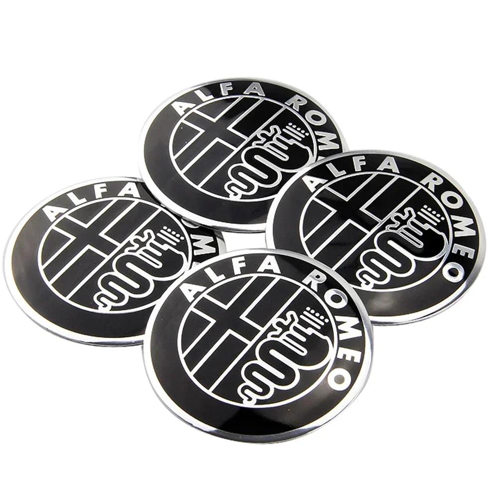 Hub Caps 56mm Car Styling Tire Hubcap Sticker Wheel Rim Badge For Alfa Romeo Mito Giulia Giulietta 147 155 156 159 Stelvio 4C Ac CVQ1